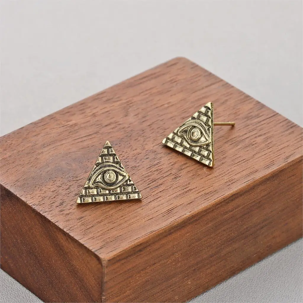 Серьги-гвоздики Kinitial в виде милых глаз новый дизайн серьги треугольника с