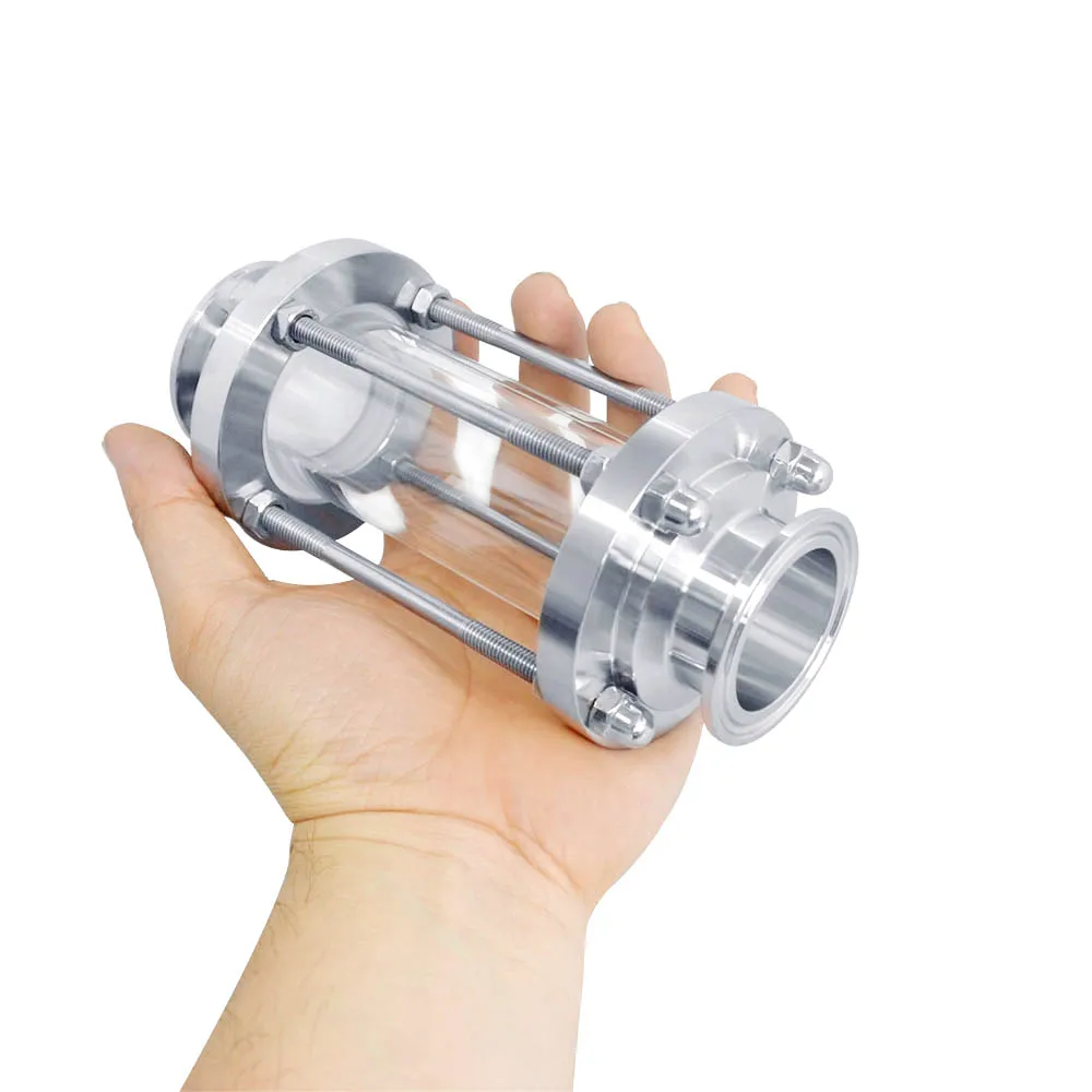 Clear Stock MEGAIRON OD 25MM 1&quot Tri Clamp Type Flow Sight Glass Diopter For Homebrew Diary Product Stainless Steel SS316 |