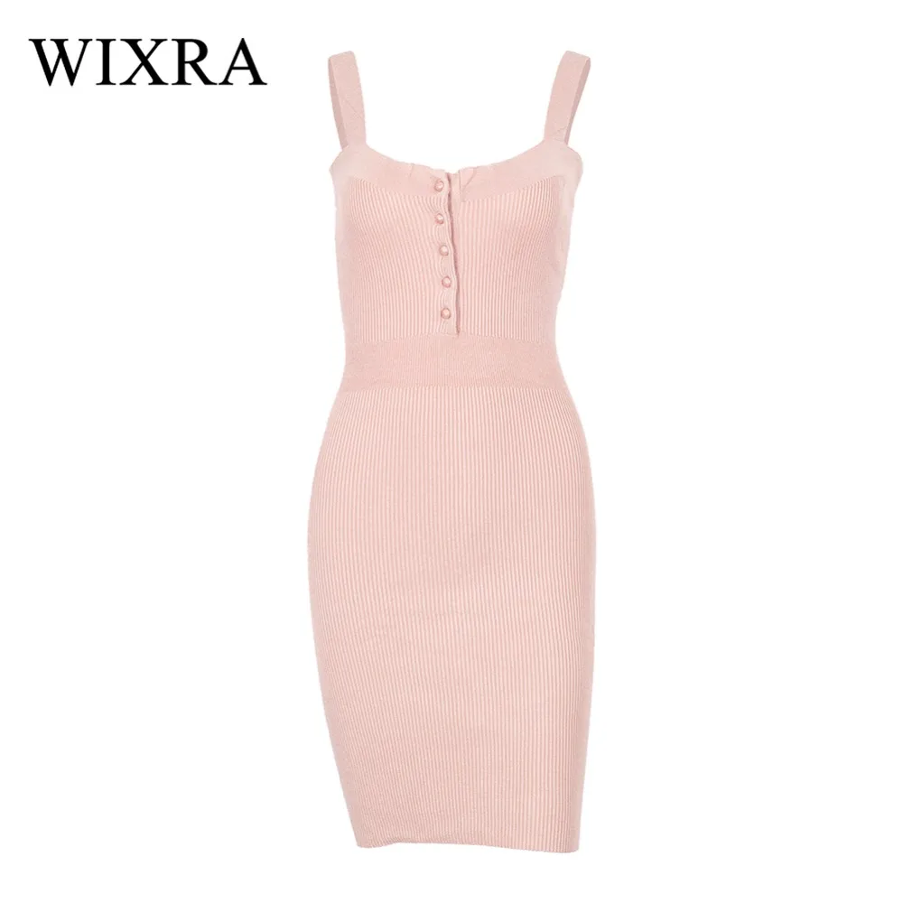 Женское Хлопковое трикотажное платье жилет Wixra однотонное теплое облегающее