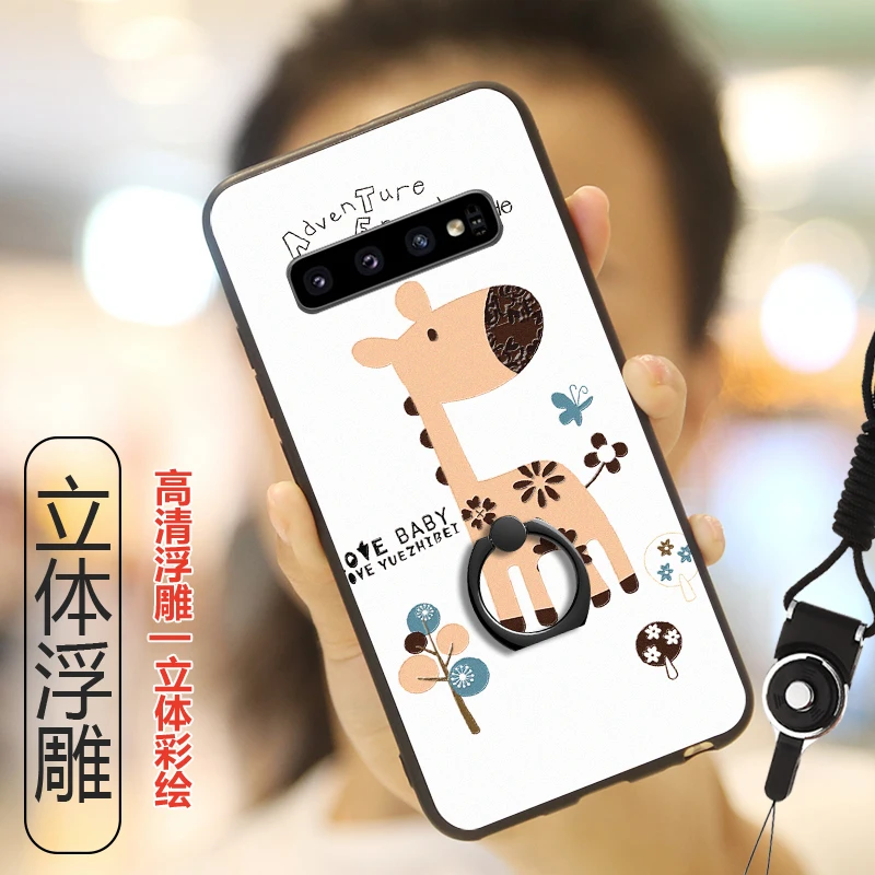 Чехол для samsung Galaxy S10 Plus Забавный Милый мультяшный чехол телефона S 10 + s с кольцом