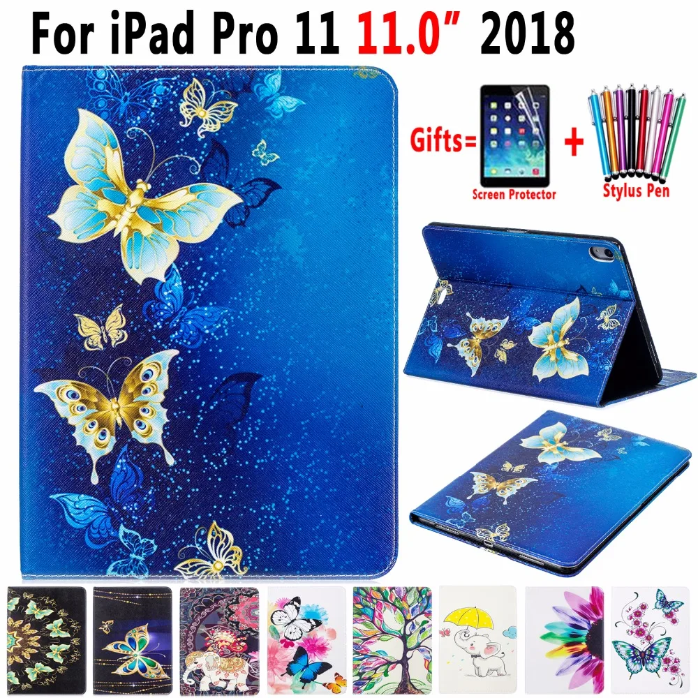 Кожаный смарт чехол для Apple iPad Pro 11 2018 A1980/A2013/A1979/A1934|Чехлы планшетов и электронных