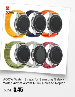 AOOW ремешок из натуральной кожи для samsung Galaxy Watch Active 42 мм gear S2 классический браслет ремешок для Amazfit Garmin