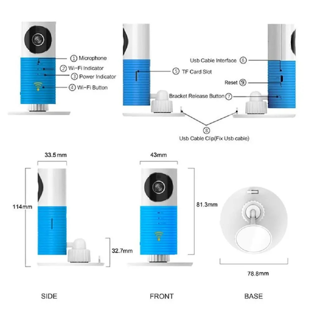 Умная мини-камера ночного видения, wifi, ip-камера 720 P, Мини wifi камера, домофон, детектор движения, Детская сигнализация, 4 цвета, Макс. 32 ГБ