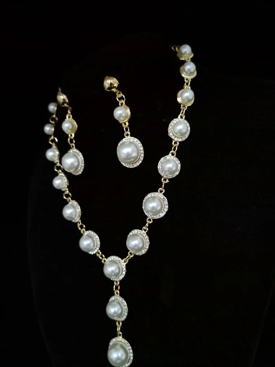 TR design Элегантный Искусственный Жемчуг Свадебные Ювелирные наборы Кристаллы