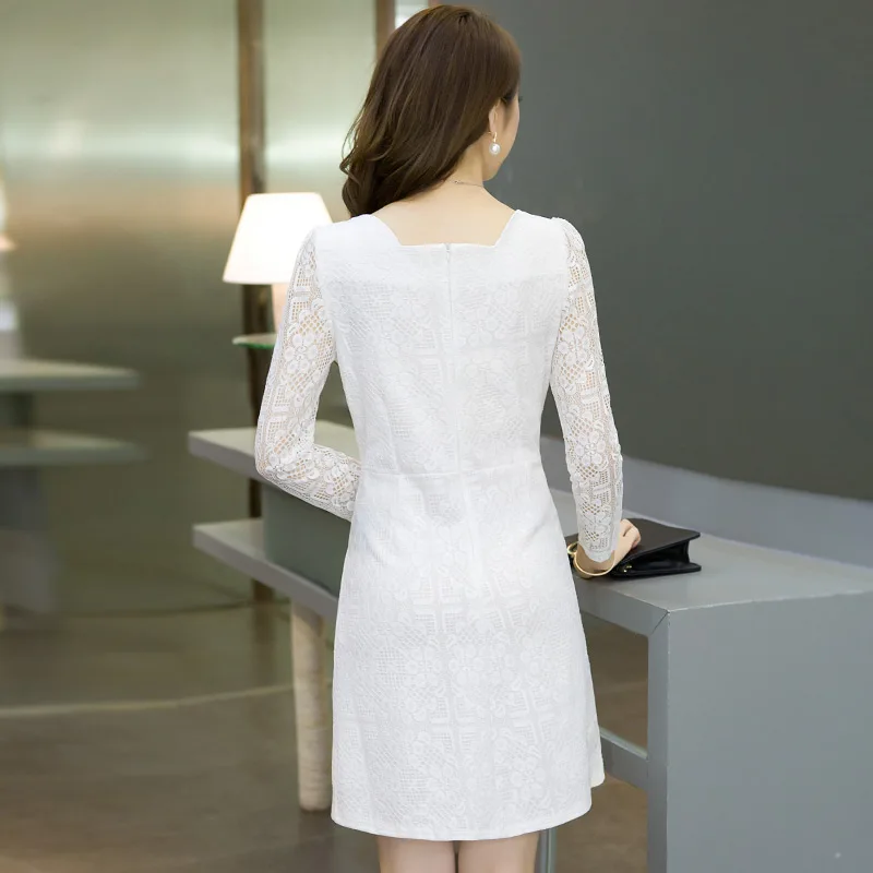 2018 женское элегантное Красное Белое черное осеннее платье женский халат офисное