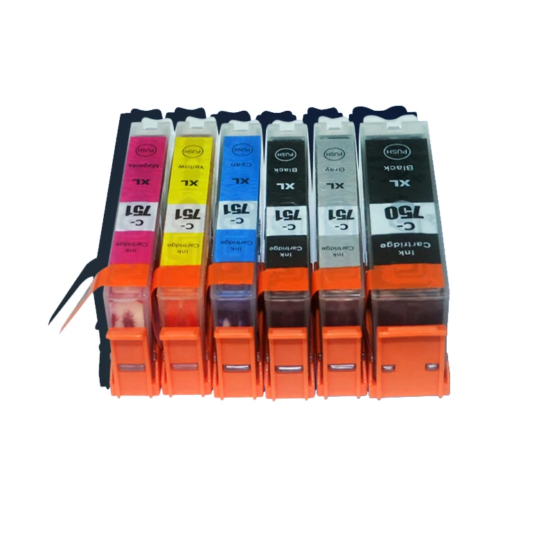 6 шт. luocai для Canon PGI750 CLI751 картридж для canon MG6370 MG7170 MG7570 IP8770 MG6770 MG6670 принтер PGI 750 гр