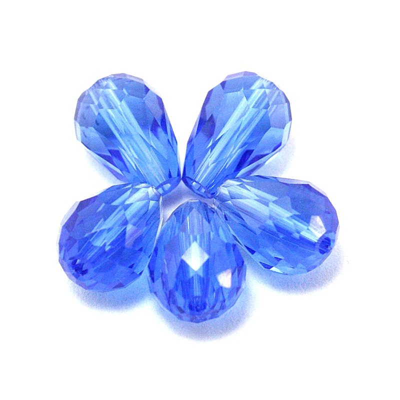 Оптовая продажа 30 шт./лот граненые бусины из хрустального стекла каплевидные для