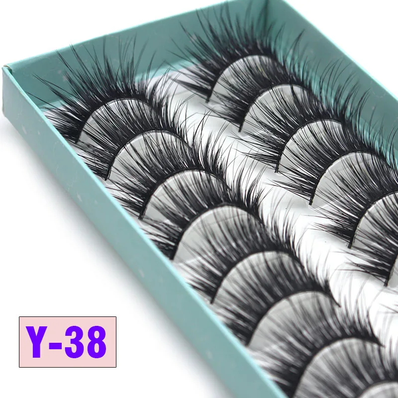 Y-38 10 пар 3D Мягкие Faxu норковые Накладные ресницы "крест-накрест" пушистые черные длинные ресницы для наращивания глаз инструменты для макияжа 3D-71 горячая распродажа - Цвет: Y-38