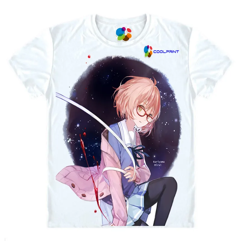Футболка Coolprint с аниме Mirai kuriama мужские футболки коротким рукавом Kyokai no Kanata