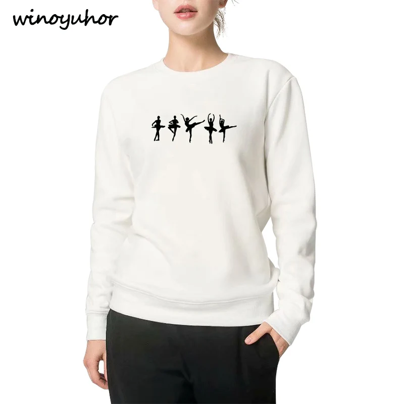 Fashion Winter Hoodies Women Ballerina Ballet Dancer Dancing With Art Sweatshirts Girl Casual Tops Camiseta Femenina | Женская одежда