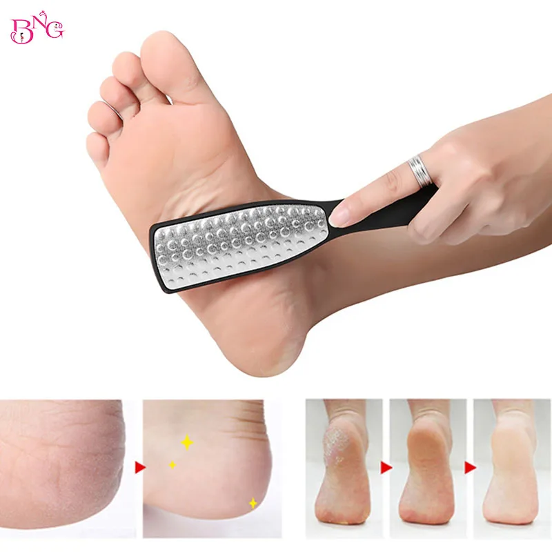 BNG 1pc Black Professional Foot Files Stainless Steel Double Sided Hard Dead Skin Callus Pedicure Remover File washable | Красота и