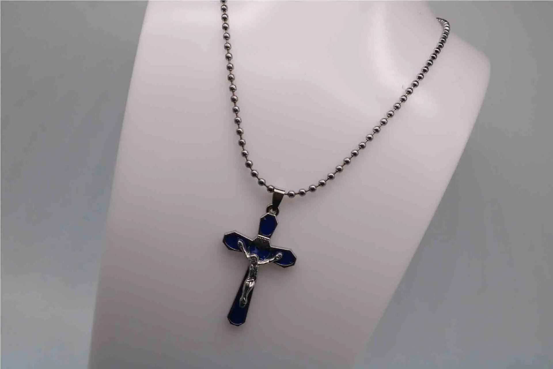 New Christian colored crosses with long chains. Fashion cross bead chain necklace. Casual rosary chain. Prayer necklace | Украшения и