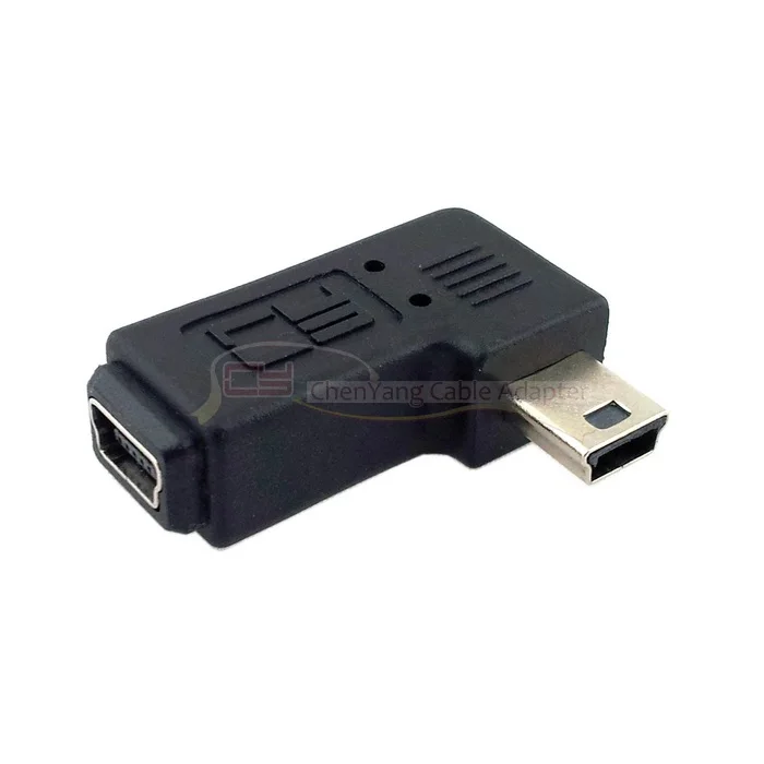 Cablecc Mini USB 2,0 5Pin Male-Female M-F удлинитель адаптер 90 градусов прямоугольный