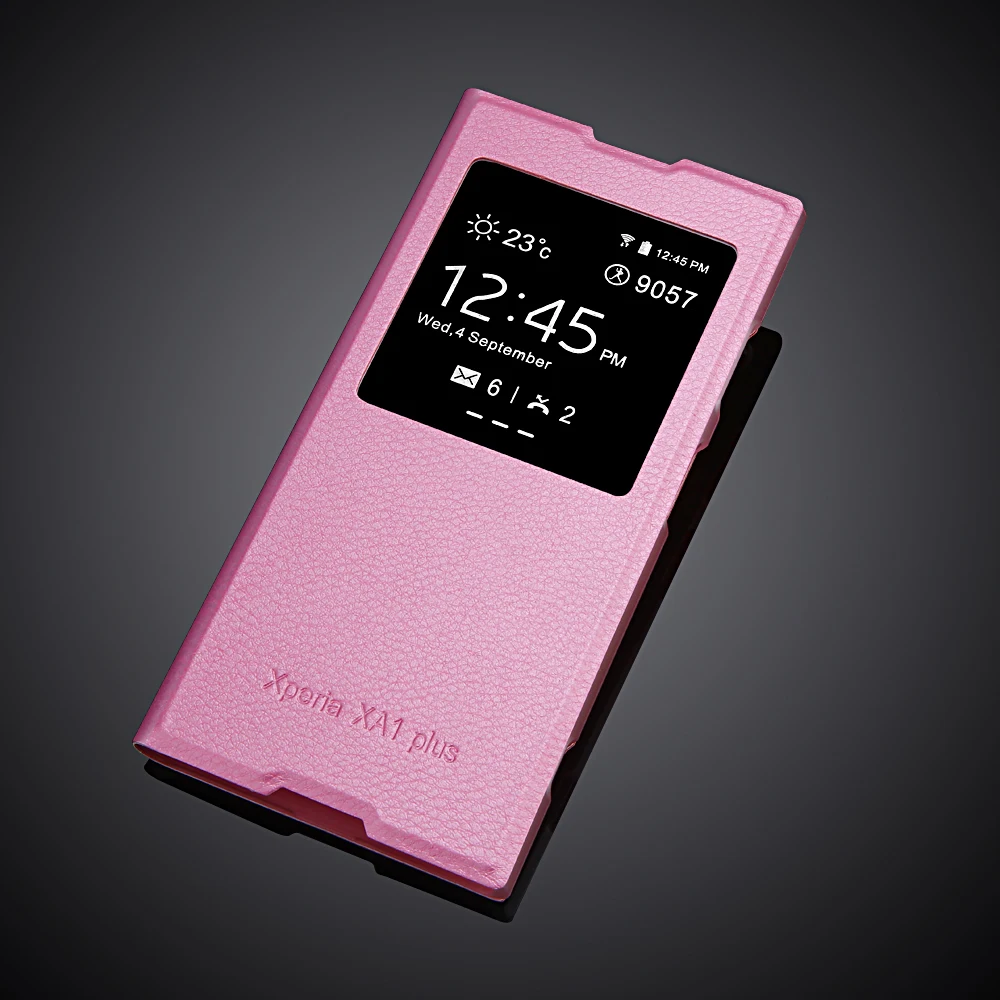 Новый чехол из искусственной кожи для Sony Xperia XA1 Plus чехол-книжка с окошком G3421 G3423