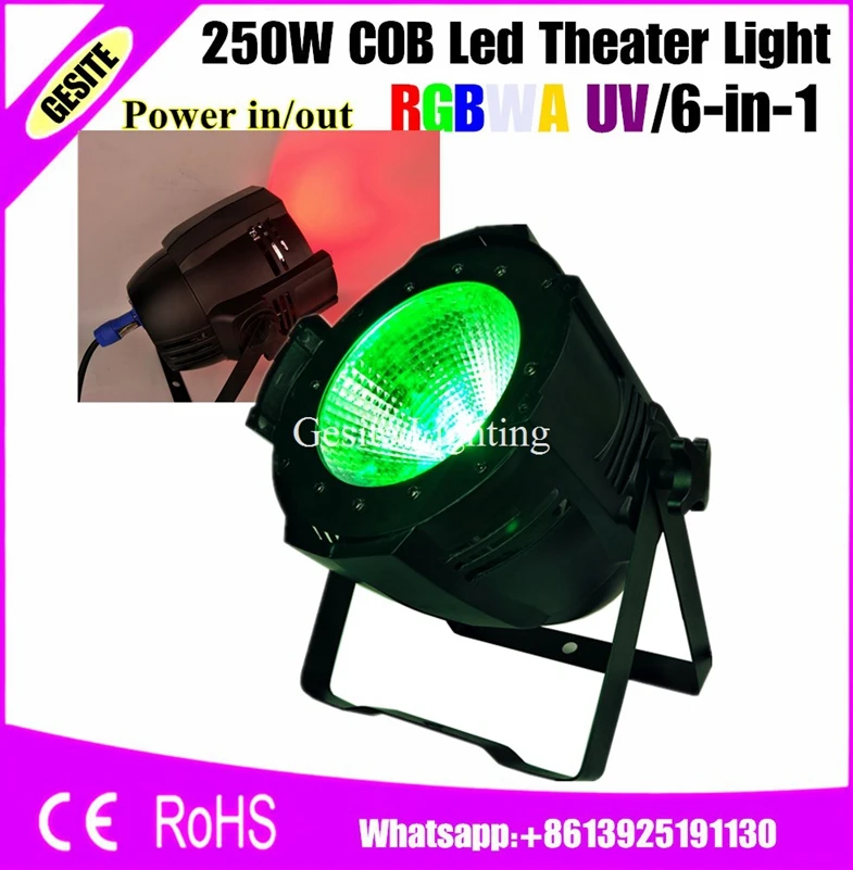 4 шт./лот Многофункциональный видео 6 в 1 RGBWA UV 200W COB Светодиодный прожектор 250W RGBWAUV