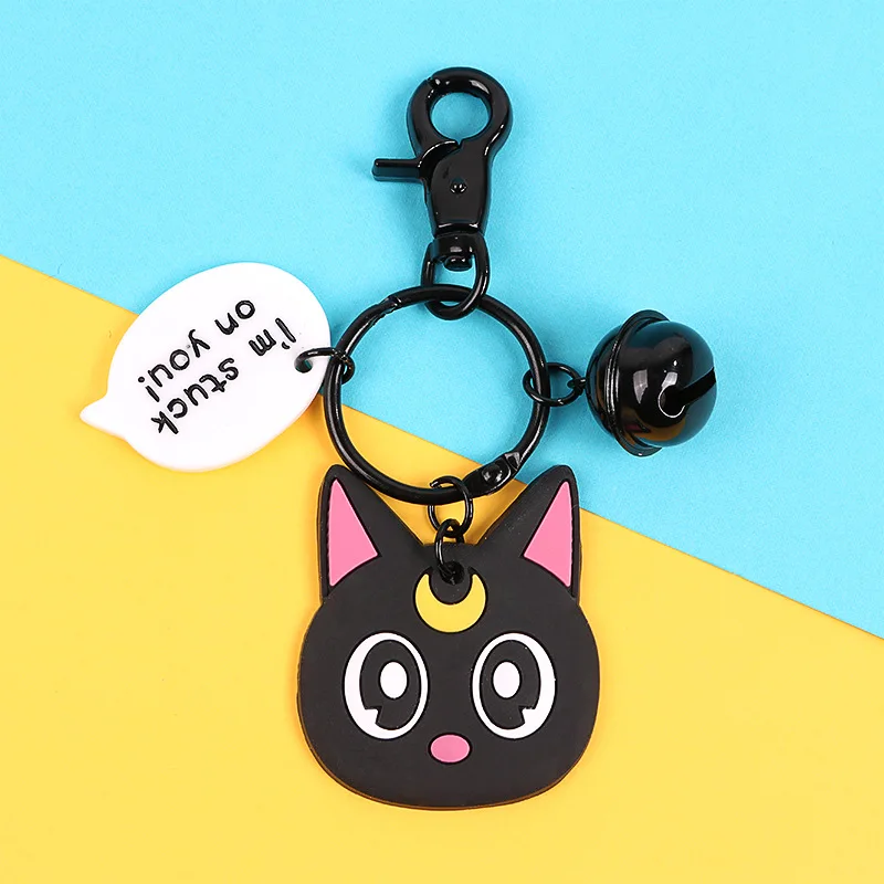 2019 аниме мультфильм животных брелок черный белый Кот Милая лиса Русалка Подвеска