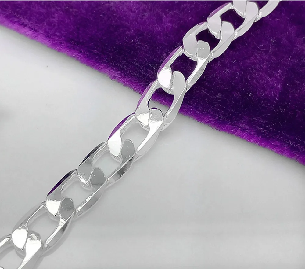 Браслет из серебра 925 пробы для мужчин и женщин плоский кожаный итальянские