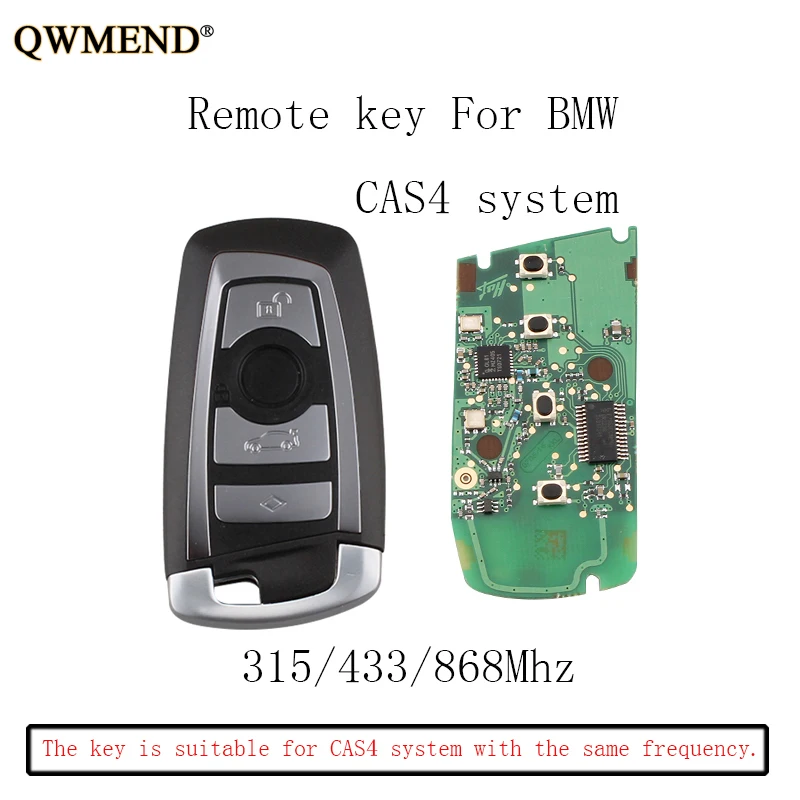QWMEND 315/43/868 МГц смарт пульт дистанционного ключа брелок для BMW 3 5 7 серии 2009 2016 CAS4 + F