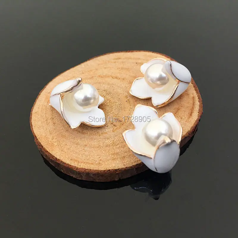 10 шт. жемчужные пуговицы с плоской задней стороной 18 х20 мм|flower embellishments|flat back