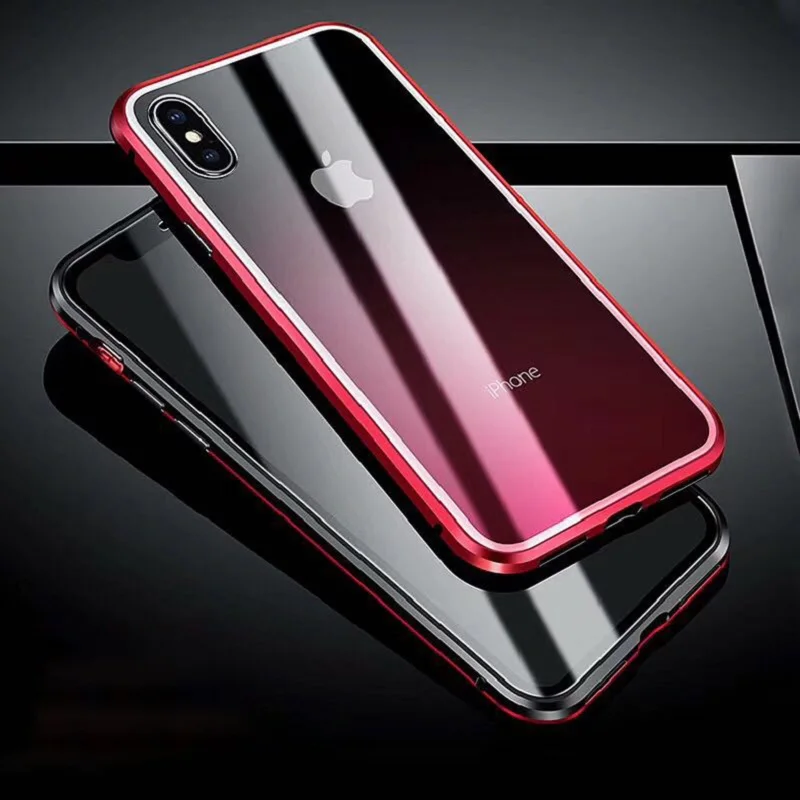 Двухсторонний стеклянный Магнитный чехол King для мобильного телефона iPhone 6 6S 7 8Plus X