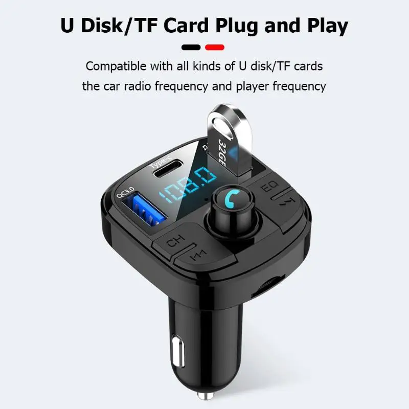 BT29 авто FM передатчик Bluetooth 5 0 CarKit MP3 аудио музыкальный плеер Handsfree Тип C зарядка