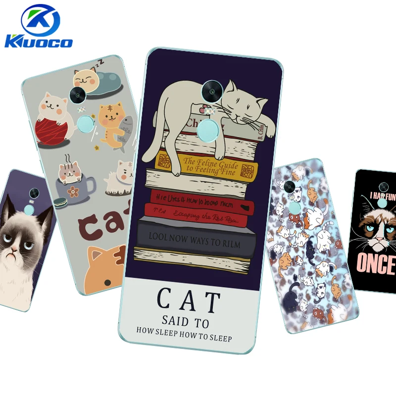 DIY Custom Cases For Xiaomi 5S / Plus Redmi Note 4 or Pro 4X Shell Transparent Soft TPU Cat Action Printing |
