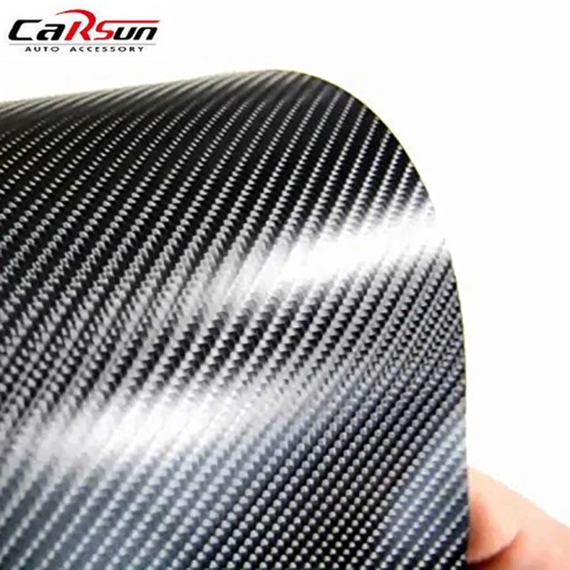 

30cmx152cm 4D Carbon Fiber Vinyl Wrap Black Car Wrap Vinyl Roll with Air Release Technology Waterproof DIY Auto Motocyle Decal