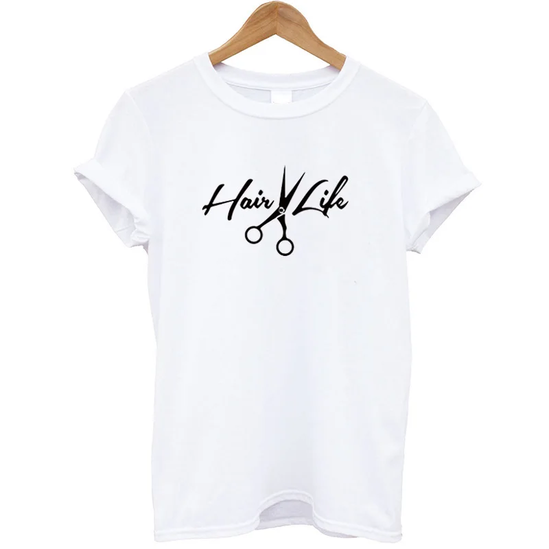 Женские футболки с логотипом Hair Life женские ножницы женская одежда Harajuku подарки