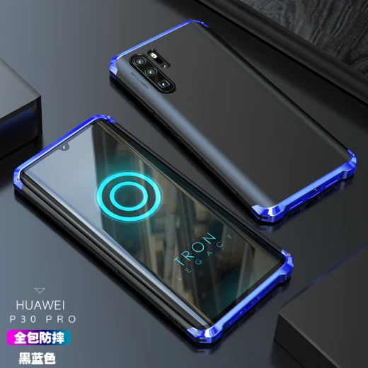 P30 PRO Black Blue Высококлассный противоударный чехол для huawei P30PRO с металлической рамкой из поликарбоната, бампер из алюминиевого сплава P30 Pro, Текстурированный чехол - Цвет: P30 PRO Black Blue