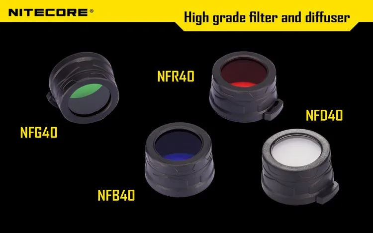 NITECORE фонарик головка 40 мм аксессуары NFR40 NFG40 NFB40 NFD40 фонарик rgb рассеянный фильтр стекло с минеральным Покрытием Объектив