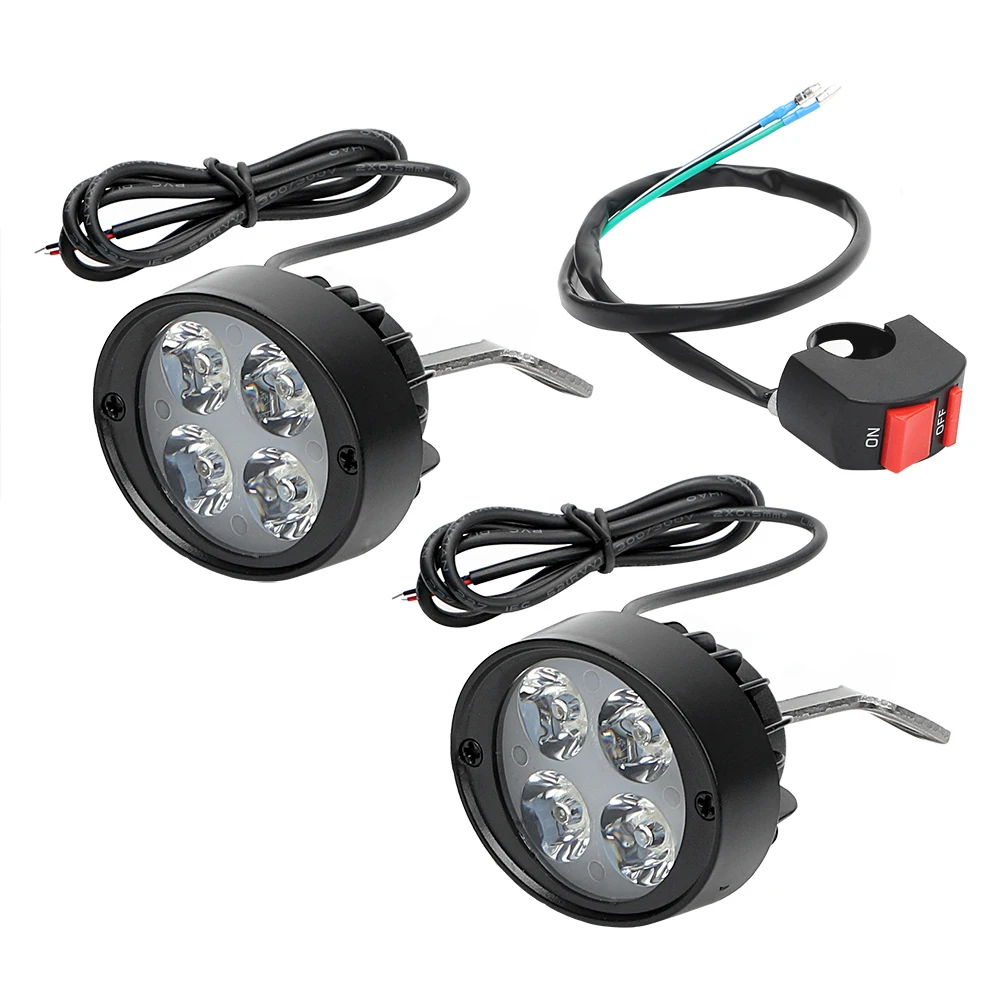 2 шт. фара для мотоцикла 4 светодиода DC 12V-85V аксессуары мотоциклов супер яркая