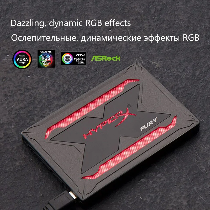 Внутренний твердотельный накопитель Kingston RGB HyperX FURY 2 5 дюйма SATA III 240 ГБ 480 960 HDD