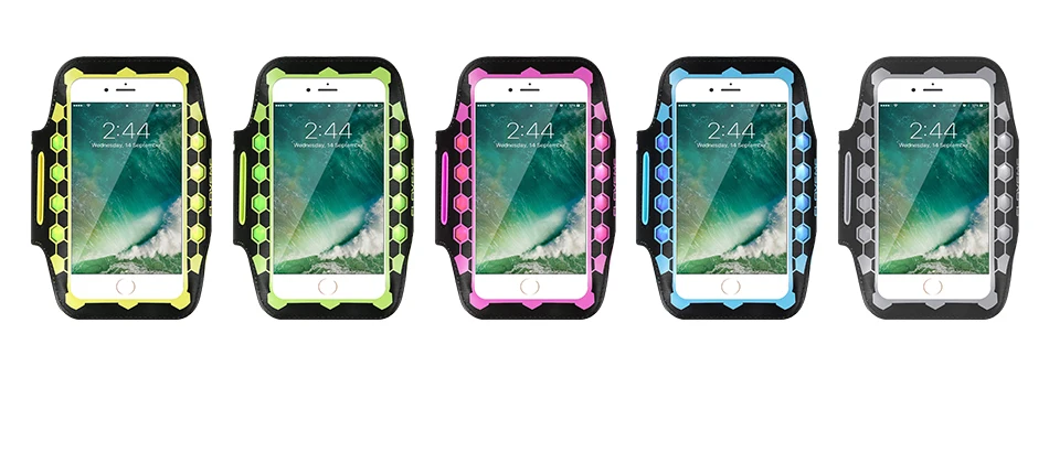 Универсальный светодиодный светильник FLOVEME 5,5 дюйма, чехол на руку для iPhone 6, 6s, 7 Plus, светящийся браслет для бега, спортивный чехол для телефона