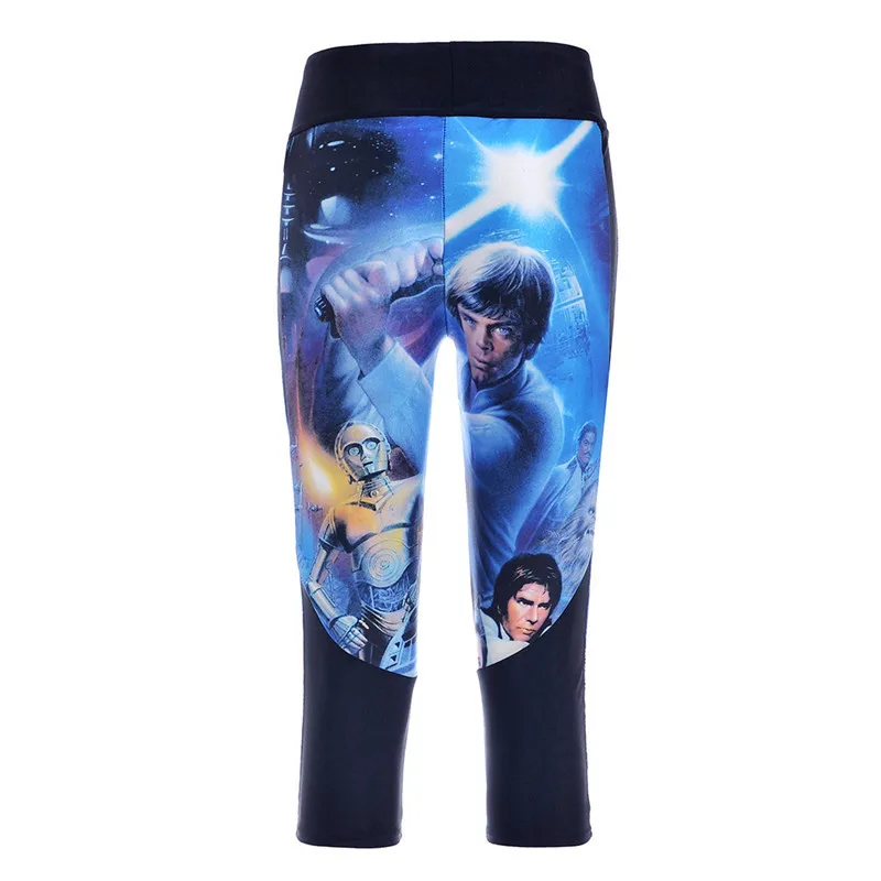 2015 брендовые леггинсы короткие Звездные войны цифровая печать тонкие джеггинсы