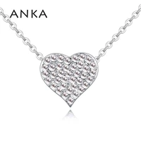 anka brand romantic cute small heart necklace for woman micro paved crystal simple necklace fashion jewelry gift 128675