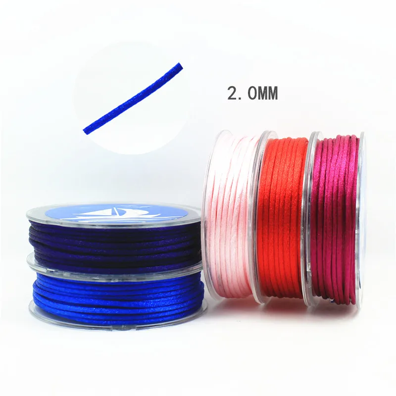 Мягкий атласный погремушек 2 мм шелковый шнур для макраме рукоделия ожерелье