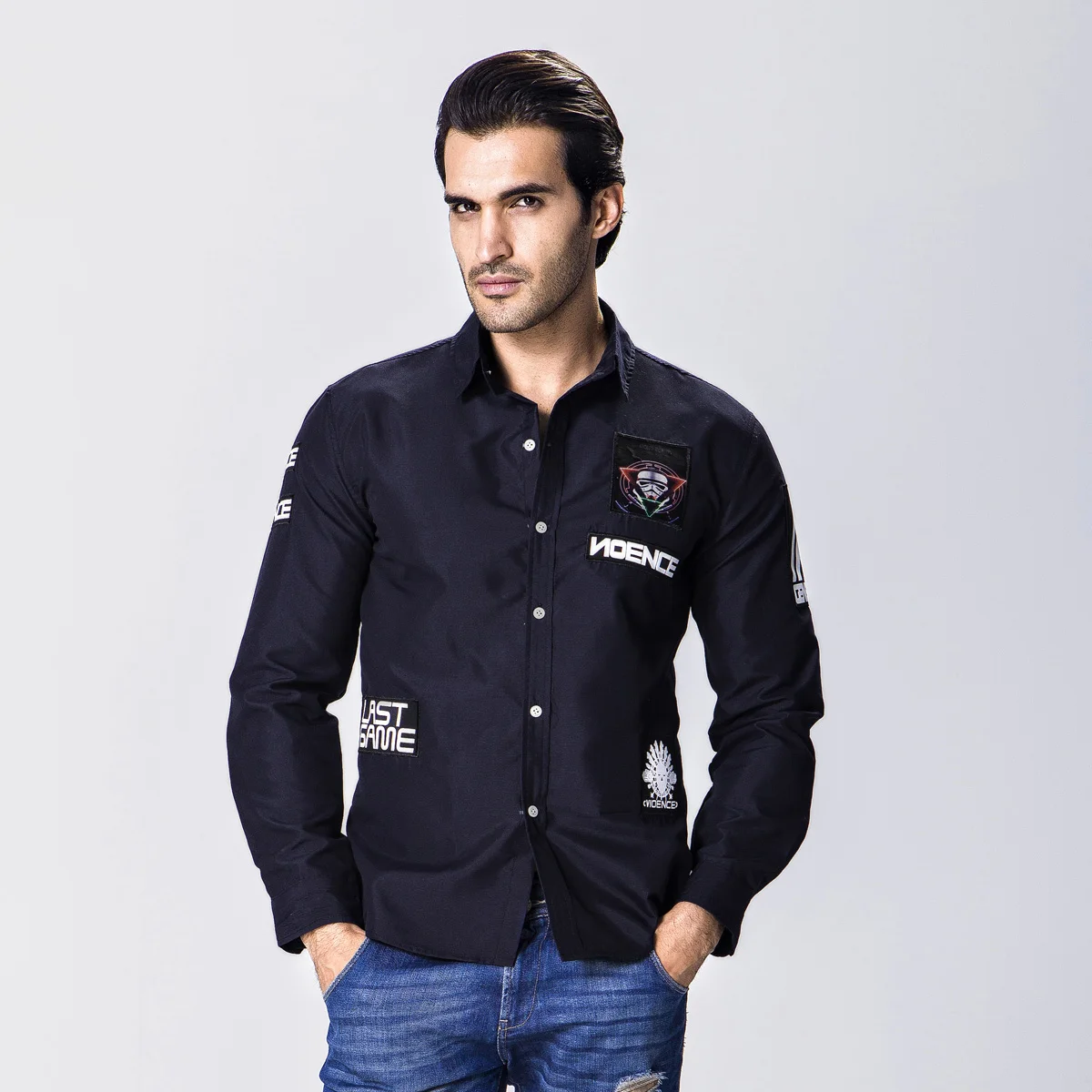 New 2016 Men's Spring Star Wars Shirt Men Brand Cotton Long Sleeve Shirts Causal Embroidery Camisa Social Masculina | Мужская одежда