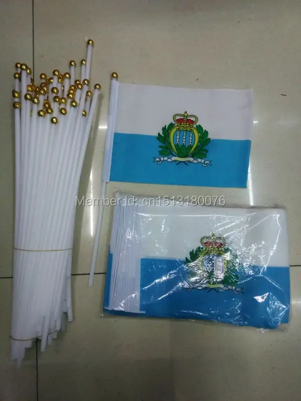 

world flag with 14cm*21cm Flag of San Marino hand waving the flag pole