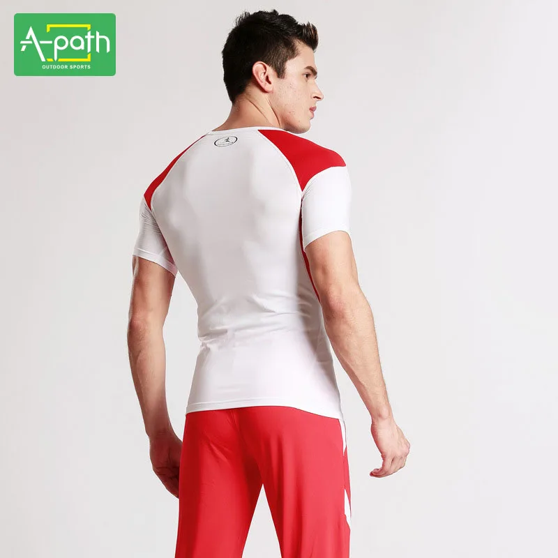 A-path Mens Running T-Shirts Pants Sport Suit for Fitness Jogging Tights Yoga Set Men Gymnastic Unitards Sports Clothing | Спорт и