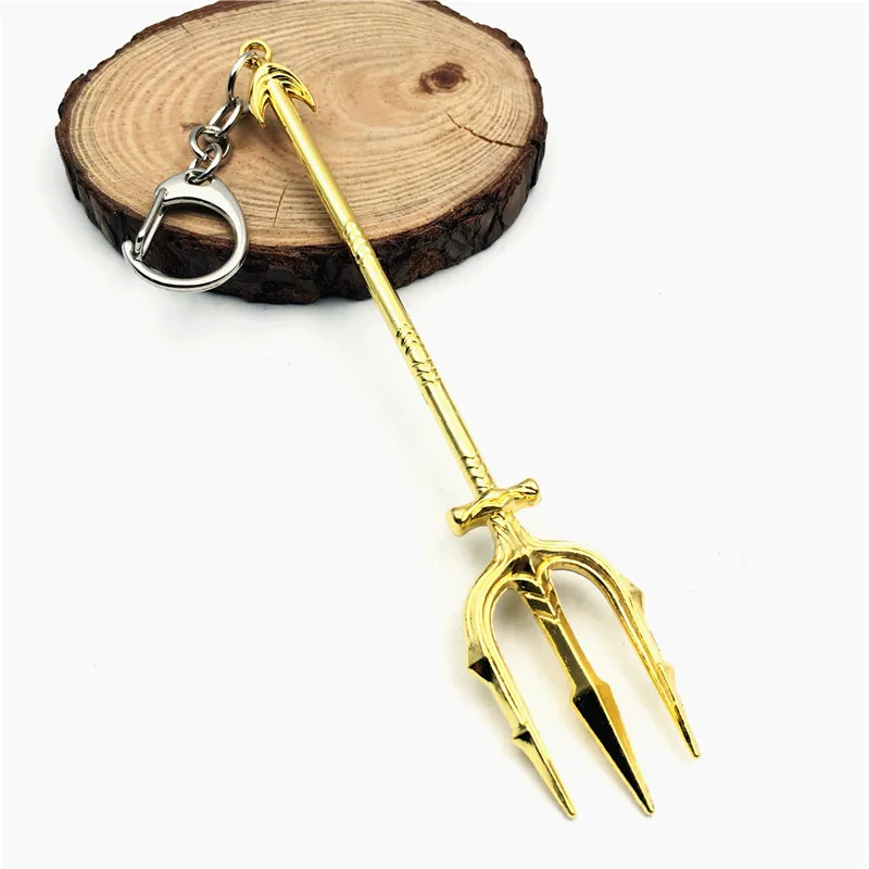 Aquaman Trident Keychain Justice Key rings Holder Weapon Chains Pendant 2 Color llaveros Fashion Cosplay Jewelry | Украшения и