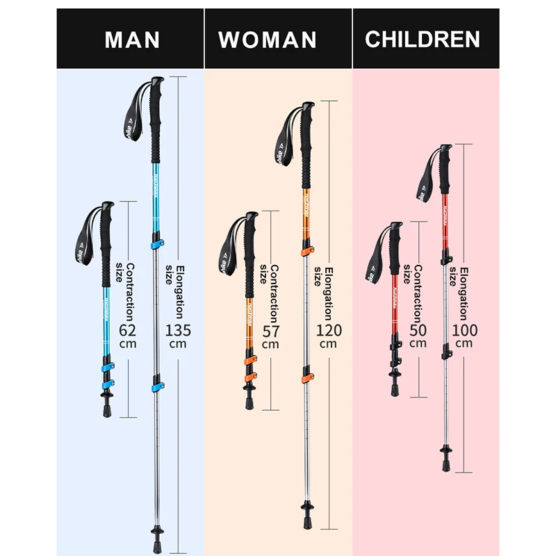 Naturehike альпенштоки сверхлегкие походные складные трости для спортивной ходьбы