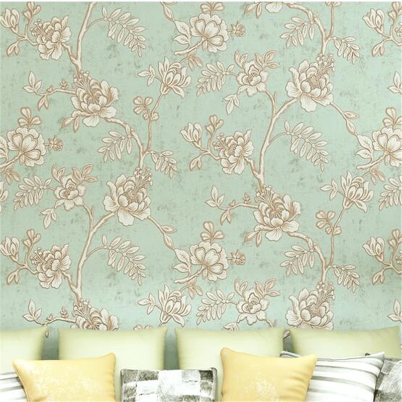 beibehang Modern minimalist 3D embossed living room TV background wallpaper bedroom fashion pastoral non-woven | Обустройство дома