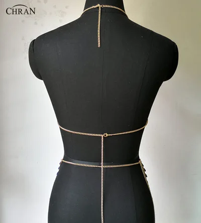 Chran морской бюстгальтер с цепочкой Bralete топ юбка для дискотеки нарядное платье
