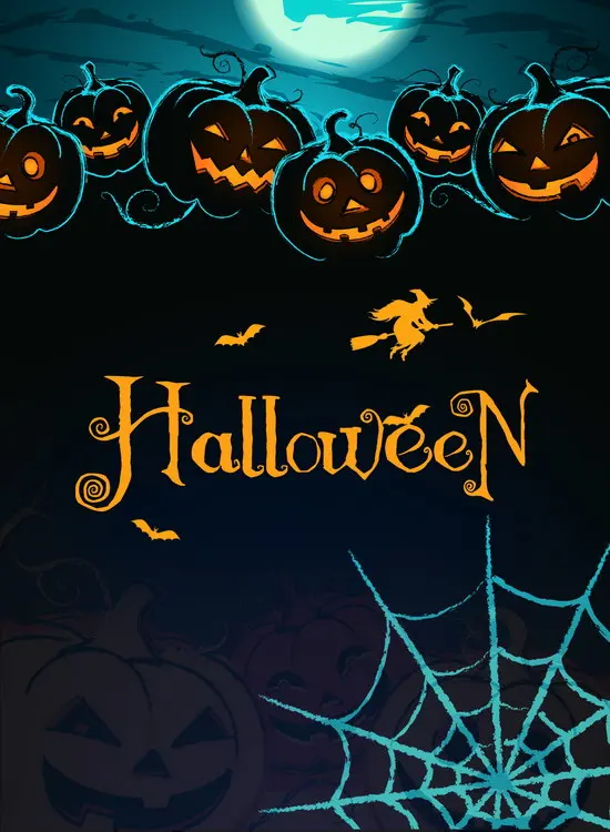 

5x7 Halloween Photography Backdrop Background Cloth Digital Vinyl Photo Background Studio Props Pumpkin Backdrops