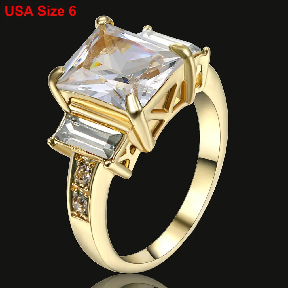 Bm296 Size6 Кольца для помолвки, цвета: золотой, серебряный, 8*10 мм, мистическая Радуга, для женщин, AAA+, цветной кристалл, CZ, обручальное кольцо на палец, ювелирные изделия - Цвет основного камня: Bm296 Size6