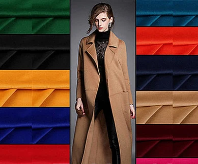 

2019 Europe High-end Brand Coat Wool Silk Fabric Merino Cashmere Wool Silk Fabrics Smooth Glossy Anti static gold Fabrics
