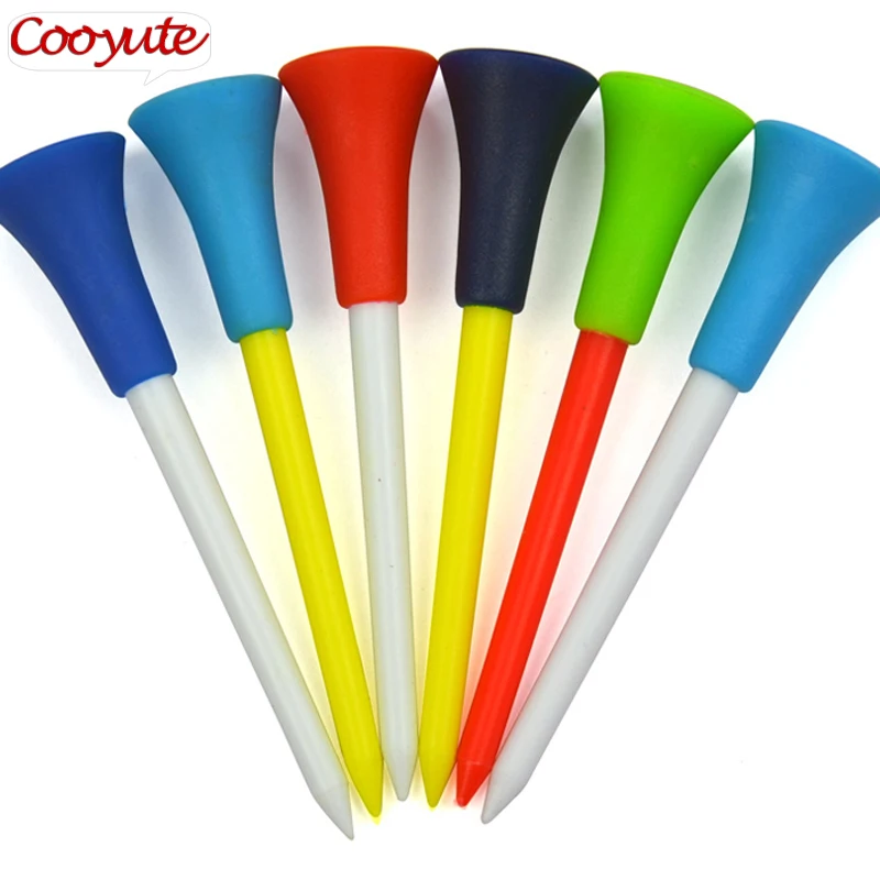 

30pcs/bag Multi Color 8.3CM Plastic New Golf Tees Rubber Cushion Top