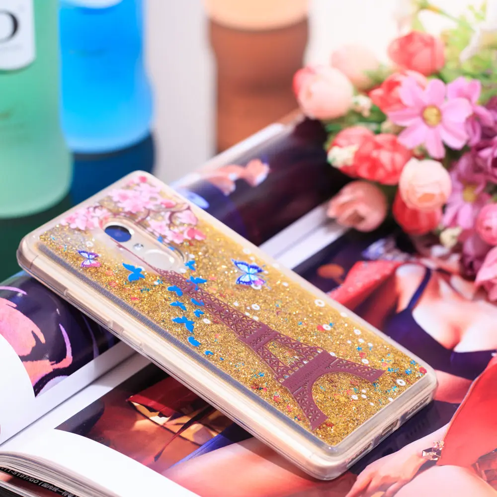 Зыбучий песок чехол для Xiaomi Redmi 4A 4X NOTE 4 динамический Жидкий блеск Звезды Мягкий