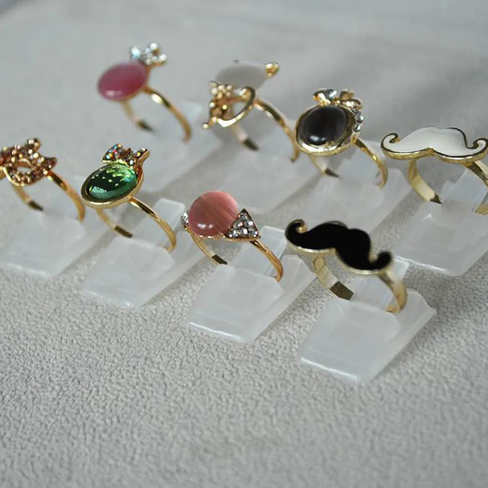 20 шт./лот пластиковое матовое кольцо-держатель для украшений подставка оптовая