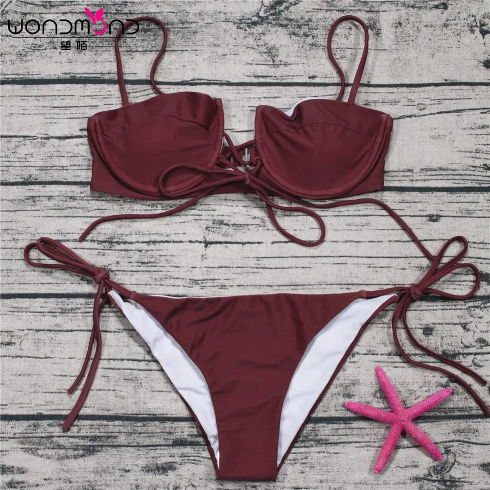 Плюс Размеры Купальники для малышек Для женщин купальник с низкой талией бикини